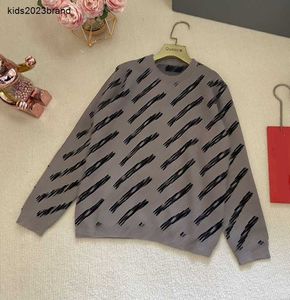 Nouveau pull pour tout-petits lettre inclinée jacquard garçons à capuche taille 100-160 hiver enfants vêtements de marque col rond bébé pull Nov25