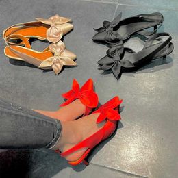 Nouveau orteil Femmes pointues en soie 2022 Sandales féminines Chaussures de fleurs élégantes Ladeis Couleur continue mince talons hauts rétro plus chaussures de taille T221209 453