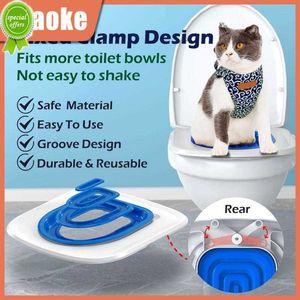 Nieuwe toilet kraakput. Clip Design Kattentoilet Ga naar het toilet Universele kattenbak Vaste arm Huisdier Herhaalbaar Schud minder
