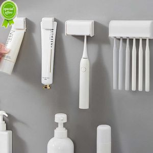 New Toothbrush rack Wall mounted perforated free bathroom Toilet Cleanser clip self-adhesive electric toothbrush holder