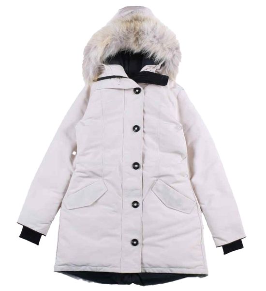 Nueva marca superior Canadá chaqueta Ropa de mujer Abrigos de talla grande Invierno Abajo jakcet top qulaity Prendas de abrigo parka Gran lobo real Piel con capucha Abrigo de mujer Doudoune Femme chaquetas