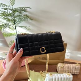 NIEUWE TOP Design Custom Luxury Brand Handtas Damestas 2024 Lederen goudketen Crossbody Black en wit roze vee Clip Sheepskin Schouder CUD2405171