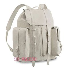 Nieuwe top designer rugzak m53286 enkele transparante witte lederen boekrugzak enkele Jean handtas sportrugzak rotsklimmen b222f