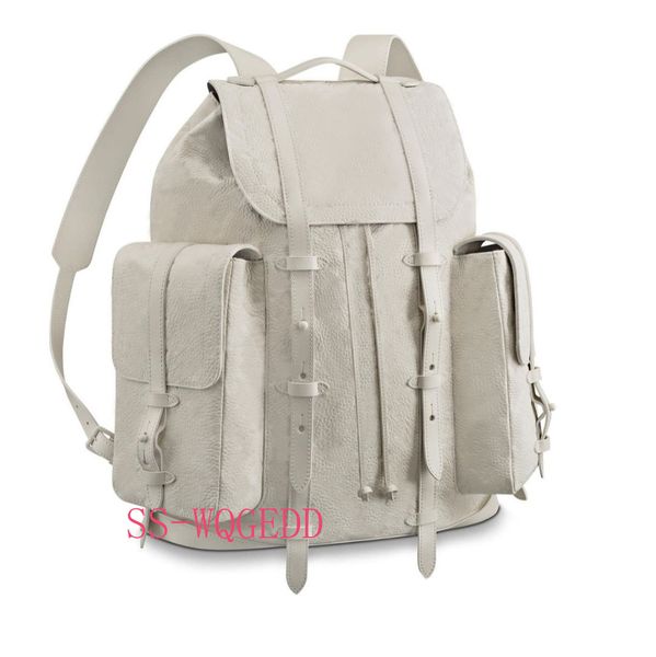 Nueva mochila de diseñador superior m53286 mochila de libro de cuero blanco transparente individual bolso de Jean individual mochila deportiva escalada en roca bolsa de playa
