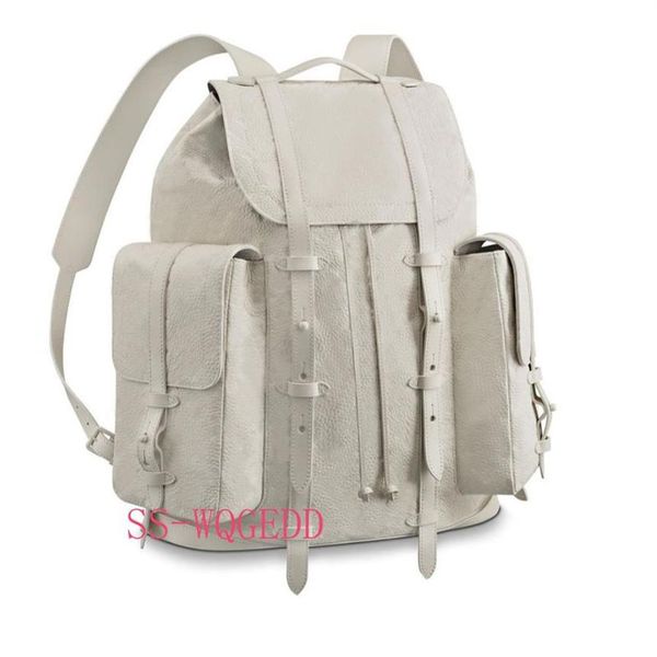 Nueva mochila de diseñador superior m53286 mochila de libro de cuero blanco transparente individual bolso de Jean mochila deportiva escalada en roca b273J