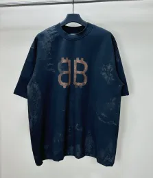 Camiseta nueva de diseñador a la moda, pantalón corto informal de algodón de calle, camiseta transpirable con estampado de letras BB, informal para hombres y mujeres