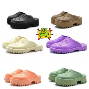 Nieuwe topontwerper Slipper luxe designer Sandaalglaasjes platform Wedge Rainbows zomer slippers voor vrouwelijke mannen dames merken Dearfoam rubber strand
