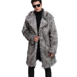 Nuevo abrigo de piel sintética superior Abrigo de invierno nuevo abrigo de piel para hombre chaqueta cálida informal de zorro largo rompevientos de color blanco y negro para chaquetas para niños
