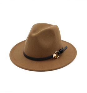 NOUVEAU TOP chapeaux pour hommes femmes Mode élégante Feutre solide Fedora Chapeau Bande Large Bord Plat Jazz Chapeaux Élégant Trilby Panama Caps 11 col2405445