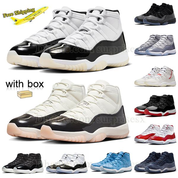 Envío gratis nuevo top jumpman 11 zapatos de baloncesto altos con caja gratitud neopolitana cereza 11s gris fresco para hombre zapatillas de deporte para mujer concord negro blanco entrenadores al aire libre