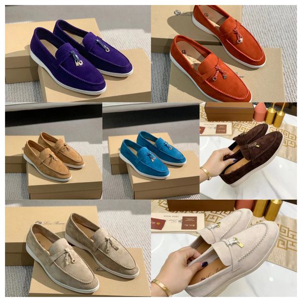 Nouveau haut Lora Pianas Locs Femmes hommes Chaussures robes Designer Fashion Business Cuir Flat Suede Low Cow Oxfords Mocasins Casual Mocasins Lazy Shoe