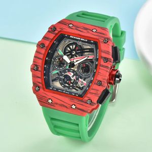 Nuevo reloj de lujo para hombre, cronógrafo de cuarzo, reloj de pulsera suizo para hombre, correa de goma Hip Hop, reloj deportivo para hombre