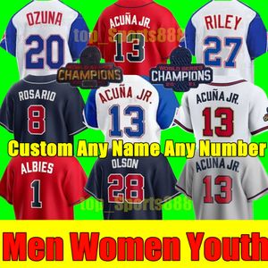 S-4XL 2023 City Connect honkbalshirts Austin Riley Ronald Acuna Jr. Ozzie Albies Matt Olson Sean Murphy Eddie Rosario Max Fried Ozuna Heren Dames Jeugd