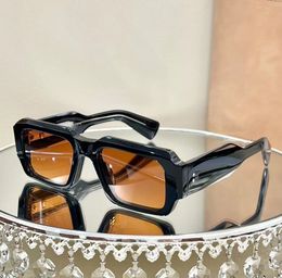 Nouvelles lunettes de soleil rectangulaires noires de qualité supérieure pour hommes femmes lunettes de soleil en fibre d'acétate mode extérieur intemporel style classique rétro unisexe conduite antiuv400 avec boîte JM