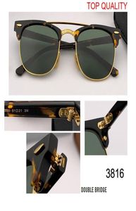 Nieuwe topkwaliteit club zonnebrillen heren dames merkontwerper UV400 master glazen klassieke zonnebrillen rijden semi -randloze RD3816 sq3968192
