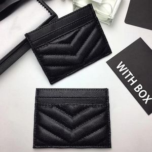 Nouveau support de carte de crédit Sac de concepteur de luxe de haute qualité Portefeuille classique Cascater Caviar Leather en cuir slim Sacs de carte pour hommes et femmes Boîte-cadeau Board Gold Silver