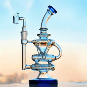 Nieuwe Recycler Booreiland Waterpijpen Waterpijpen Glazen Waterpijpen Olie Dab Rigs Droge Kruid Pijp Bedwelmende Waskolf Blauw Roze Roken accessoires