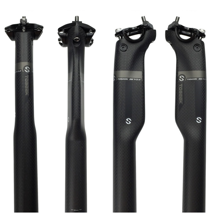 New TOSEEK 3K Matte Fibra de Carbono total Seatpost MTB Mountain Road Bike Cycling selim de bicicleta Peças 27,2 / 30,8 / 31,6 * 350 / 400MM