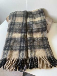 Nuevo Tot Mohair bufanda a cuadros de invierno para mujer engrosada oveja camello manta de lana bufanda a cuadros de lana chal 231015