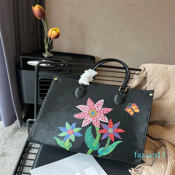 Nuevo bolso de mano, moda informal, bolso de diseñador superior, Material de lujo, gran capacidad, bolso de flores de alta belleza