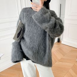 New toteme maglione in lana di alpaca dal taglio ampio grigio Pullover in felpa da donna