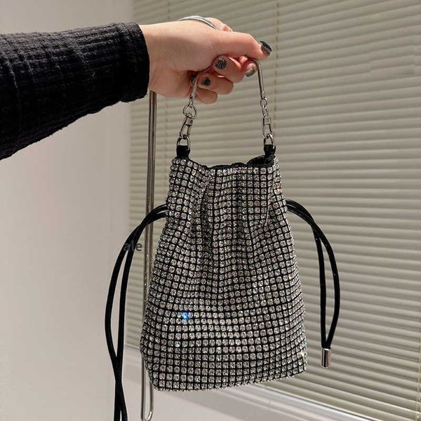 Nuevos Totes Bolsas de cubo brillantes Mujeres Diamantes Bolsa de asas Hombro Diseñador Bolsa Mujer Calidad Diseñadores Cross Body Bolso Moda Colorido Monedero 221223