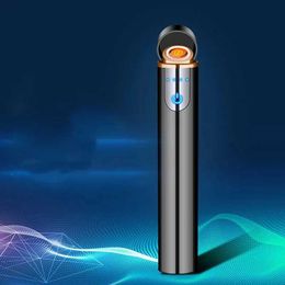 Nieuwe aanraakgevoelige USB-oplaadaansteker Metaal Winddicht Elektrisch Vlamloze sigaar Outdoor Coil Wolfraamdraad