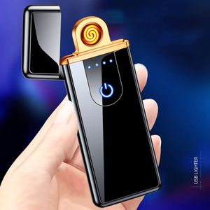 New Touch sensible Usb Windproofroping Rechargeable Electric Lighter Light Electronic Cigarette Bighter BBQ Cigarette Accessoire Gift