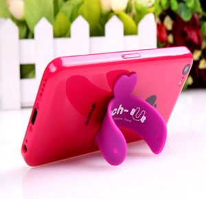 Nieuwe aanraking U Silicone Stand Holder Holder Holder Holder Mobiele telefoonbevestigingen voor iPhone Smartphone Mini Portable Mobile Phone Support7023604