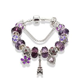 Nouveau Tour Fleur Pendentif Bracelet pour Pandora Argent Plaqué Designer De Luxe DIY Cristal Perlé Bracelet Cadeau D'anniversaire Des Femmes avec Boîte