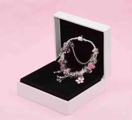 Nuovo braccialetto con ciondolo a torre per signora con perline fai da te in platino elegante con scatola originale regalo festivo246E8249897