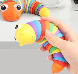NIEUW Speelgoed Slug Party Gelede Flexibele 3D Slug Joints Gekruld Stress Anti-Angst Zintuiglijk Speelgoed Voor Kinderen Volwassen Snelle Levering!!!3058077