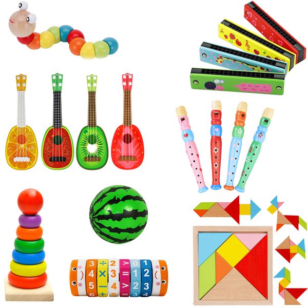 Nuevo juguete xilófono juguete educativo Montessori de madera de ocho notas estilo de marco niños bebé Musical divertido juguetes