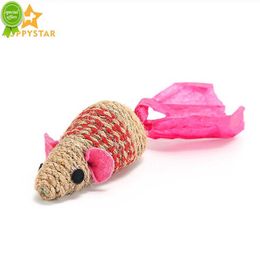 Novos brinquedos para gatos Sisal sólido Brinquedo interativo para gatos Mouse Ratos Brinquedos para animais Gatinho Pet Play Games Treinamento para gatos Acessórios para animais de estimação SJ0004