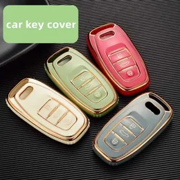 TPU 6D Plating Auto Afstandsbediening Smart Key Cover Case Voor Audi A1 A3 A4 A5 A6 A7 A8 Quattro Q3 Q5 Q7 Auto Protector Houder Accessoires