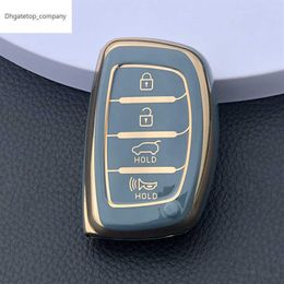 Nouveau couvercle de clé de voiture en TPU pour Hyundai Tucson Santa Fe Rena Sonata Elantra Creta Ix35 Ix45 I10 I30 I40 3 4 boutons Premium Case235U