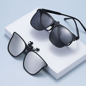 Nouveaux lunettes de soleil à clip TR Frame, lunettes de soleil polarisées de la mode, Myopie de grand cadre pour hommes et femmes, lunettes de soleil à clipper
