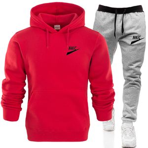 NIEUW Tracksuit Men Casual Mens met lange mouwen Mens Tweede stuk Hoodies Pants Set Hip Hop Fashion Streetwear Autumn Mens Sets Brand Logo Print