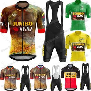 Nouveaux survêtements 2023 Jumbo Visma Vêtements France Maillot de cyclisme Ensemble pour hommes Belgique Slovénie Chemises de vélo de route Costume Cuissard à bretelles