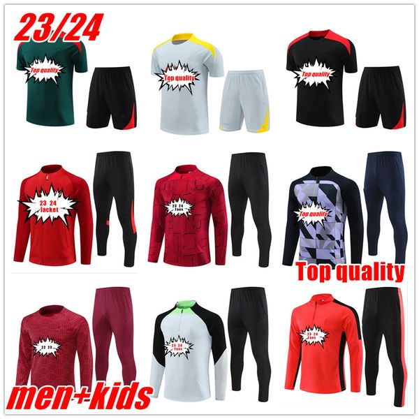 Nouveaux survêtements d'entraînement de l'équipe de football 2024 25 Top Qualitt Football Survêtements Maillots Veste Jogging Hommes et enfants Kit survetement pied Sweat tuta da calcio