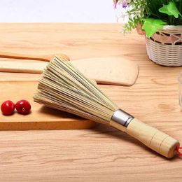 New Traditional Natural Bamboo Wok Brush Large Pot Brush Wash Pot Brush Kitchen Cleaning Brush Restaurant Brush Hotel Supplies