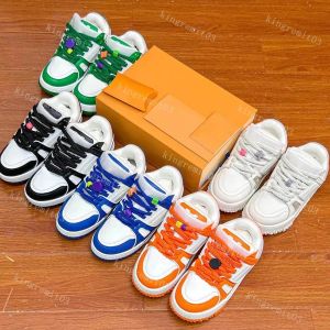 Nieuwe trainingsschoenen Trainer Maxi Sneaker Designer Sportschoenen Men en vrouwen Buckle Leather Sports Shoes Board schoenen Kaar Fashion Breen Groen Oranje blauw Zwart 35-45