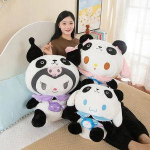 Nouveau panda lomi transformé oreiller de poupée mignon meile et guigou grand jouet en peluche de poupée