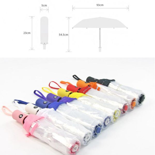 Regalos nuevos paraguas transparente automático Hombres Mujeres lluvia de Sun Auto Compacto Paraguas plegable al aire libre a prueba de viento Claro Paraguas