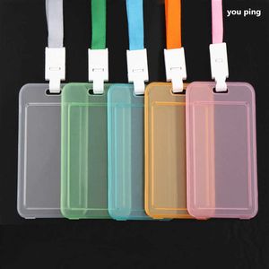 New Transparent Card Cover Women Men Student Bus Ribbon Lanyard Badge Holder Business Credit s Bank ID