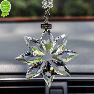 New Transparent Crystal Snowflakes Car Pendant Decoration Ornaments Sun Catcher Snowflake Hanging Trim Accessories Christmas Gifts