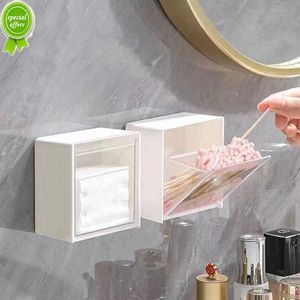 Nouvelle étagère murale en plastique Transparent organisateur de salle de bain maquillage pour cotons-tiges étui de maquillage pour petites choses stockage boîtes à bijoux