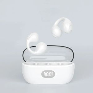 Nouvel entrepôt transparent Clip d'oreille Bluetooth Casque Affichage numérique, réduction du bruit n'entre pas dans l'écouteur de sport à conduction osseuse de l'oreille
