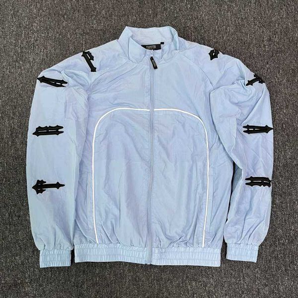 Nouveau Trapstar London Trench-Coat bleu clair lettre vêtements Hip Hop Streetwear costumes pour hommes décontracté coupe-vent extérieur hauts et pantalons