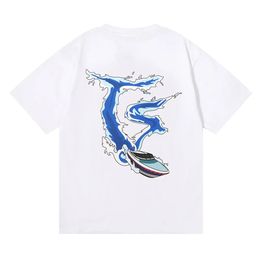 NOUVEAU Trapstar Hommes Briquet Bleu Flamme T-Shirt Hors-bord Spray Imprimer T-shirts Haute Qualité 100% Coton Femmes Lâche Casual Manches Courtes 907